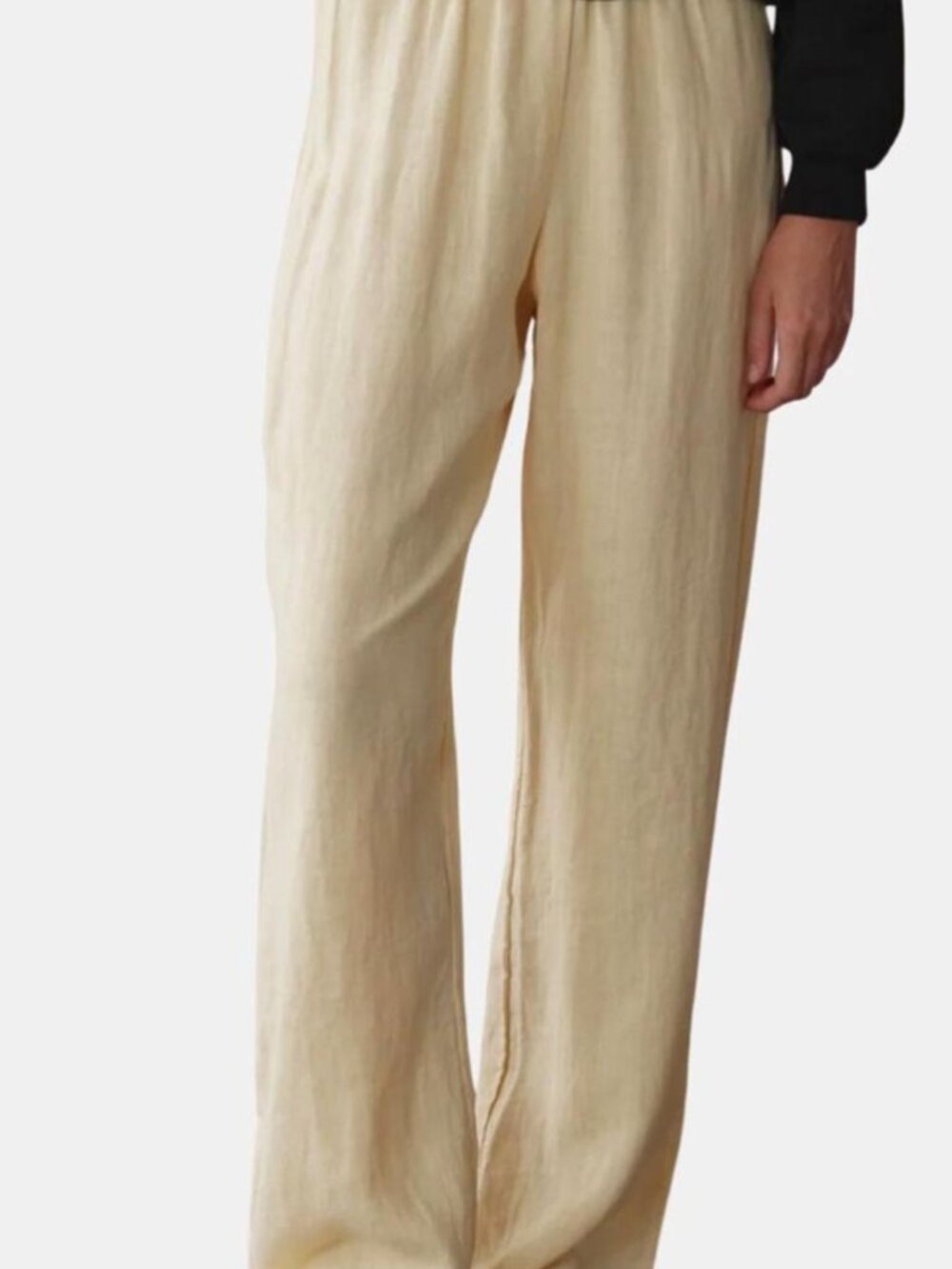 Donni Linen Simple Pant - Oatmeal